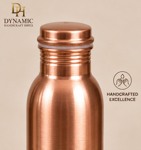Bouteille d'eau en cuivre pur poli miroir de qualité supérieure avec bouchon à vis, gourde réutilisable, design épuré fait main pour la maison et le bureau - Product Image 6