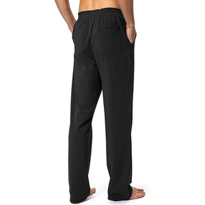 Summer Lightweight Yoga Beach Casual Men Cotton Polyester Elastic Waist Mid Custom Straight Joggers <b>Pants</b> MADE BY HS 2027 - Product Image 1