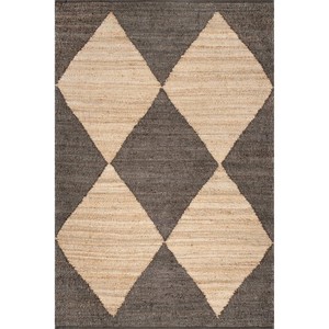 Modern Geometric Jute Area <b>Rug</b> Rectangle Flat Weave <b>Non</b> <b>Slip</b> Living Room Home Use Spot Clean - Product Image 4