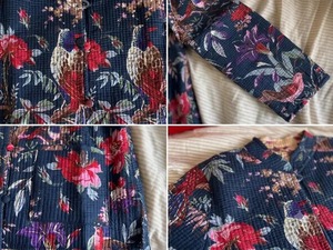 Veste d'hiver chaude pour femme, en coton tricoté à la main en Inde, matelassée, réversible, à imprimé animal, à manches trois quarts - Product Image 6