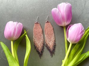Bohemian Multicolor Gold Plated Tassel Beaded <b>Drop</b> Earrings Women's Bohemia Style Linen Thread White Gold Pattern Fashion By UO - Product Image 4