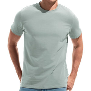 Men's Slim Fit O Neck Short Sleeve Solid Color Casual <b>T</b>-<b>Shirt</b> 100% Cotton Jersey Knitted Blank Design gym fit <b>T</b> <b>shirts</b> - Product Image 1
