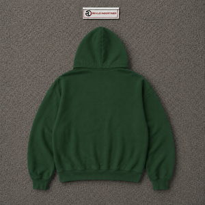 เสื้อฮู้ดสีเขียวสำหรับผู้ชาย แบรนด์ Art Never Comes To An End ทรงโอเวอร์ไซส์ สไตล์ลำลอง ผ้าฝ้ายเฟรนช์เทอร์รี่ พิมพ์ลายโลโก้ด้านหน้า สไตล์ฤดูใบไม้ร่วง - Product Image 6