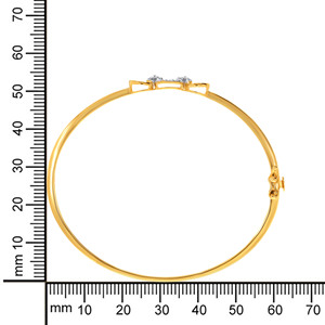 Elegant 14K Gold Plated Clover Crystal Openable <b>Bangle</b> <b>Bracelet</b> for Women | Luxury Adjustable Fashion Jewelry Gift - Product Image 4