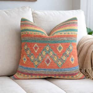 Funda de Almohada Boho Kilim con Patrón Tribal Chevron para Decoración del Hogar de Estilo Escandinavo y Moderno Orgánico - Product Image 4