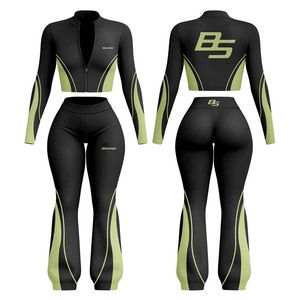 Conjunto Deportivo para Mujer, 280 GSM, Algodón Suave con Spandex, Camiseta Ajustada Marrón y Leggings de Cintura Alta, Diseño Personalizado - Product Image 5