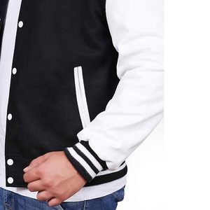 OEM Custom Winter Fleece Printed Hooded Lettermen Vintage Varsity College <b>Men</b> University Letterman Bomber <b>Jacket</b> - Product Image 4