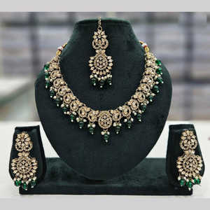 ชุดเครื่องประดับชั้นดีชุบทองพร้อมหินคริสตัลและสร้อยคอ11151654GR ไข่มุก - Product Image 1