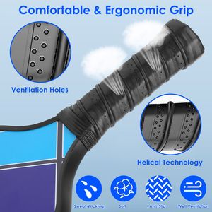 Set Portatile da Pickleball 1 Pezzo con 2 Racchette Ergonomiche Leggere in Fibra di Vetro, 4 Palline per Interno/Esterno, 2 Asciugamani Rinfrescanti in Borsa da Trasporto - Product Image 4