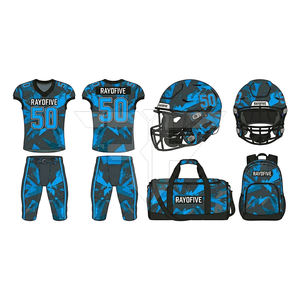 Uniforme de football américain sur mesure 100% polyester respirant avec manches courtes et accessoires - Product Image 3