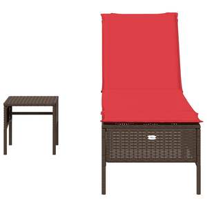 Chaise longue de patio en rotin PE marron 78 x 21,7 x 38,2 pouces - Product Image 4