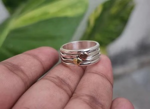 Wholesale Heaven Crafts IGI Certified 925 Sterling Silver Handmade Wide Band Bohemian Christian Heart <b>Spinner</b> Fidget <b>Ring</b> - Product Image 5