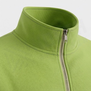 Ensemble de survêtement vert pour homme avec sweat-shirt à col montant et fermeture éclair intégrale, pantalon de jogging, couleur unie, décontracté, pour l'automne, en polyester respirant - Product Image 4
