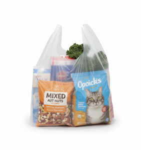 Sac en HDPE résistant à la chaleur pour la livraison de plats chauds et de restauration rapide, sac de transport de type T-shirt de qualité industrielle haute résistance - Product Image 1