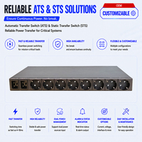 Commutateur de transfert statique (STS) ATS 5ms avec prise Schuko, 8 prises de branche, surveillance SNMP MQTT, station de stockage d'énergie à batterie, monophasé