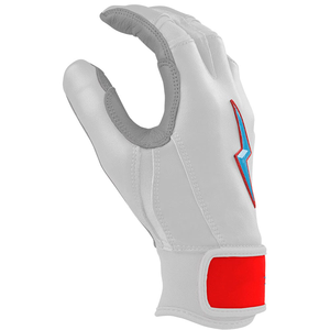 White Full Finger Baseball Gloves for Pitcher Blue Lightning <b>Bolt</b> Print Red Wristband Unisex Right-Handed All Seasons <b>Hook</b> Loop - Product Image 3