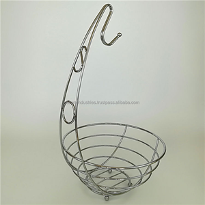 Panier de rangement de cuisine Corbeille à fruits en fil métallique avec cintre pour bananier - Product Image 4