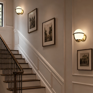 Lámpara de Pared Moderna de Latón Celestine con Pantalla de Globo de Vidrio, Luz LED con Temperatura de Color Ajustable para Decoración de Sala de Estar y Dormitorio - Product Image 5
