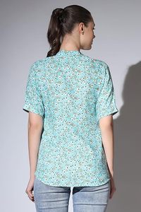 Top corto holgado de rayón para mujer, estilo coreano, informal, de manga corta, talla grande, para verano - Product Image 3