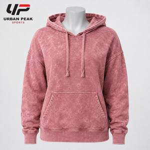 Premium <b>Women</b> Acid Wash <b>Hoodie</b> With Vintage Faded Texture <b>Soft</b> Cotton Fabric And Comfortable Fit For Casual Streetwear - Product Image 1