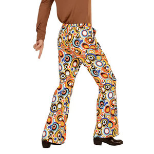Pantalon évasé imprimé cercle coloré pour hommes, taille élastique, vêtements d'été décontractés - Product Image 1