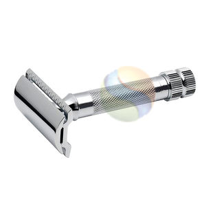 Maquinilla de Afeitar de Seguridad Ajustable de Acero Inoxidable para Hombre – Maquinilla de Afeitar de Una Sola Hoja con Acabado Dorado y Logotipo Personalizado - Product Image 2