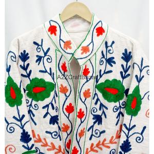 Chaqueta Tradicional Hecha a Mano con Bordado Suzani, Cuello en V, Transpirable, de Secado Rápido, Ecológica, con Diseño Floral Vintage para Mujer - Product Image 6