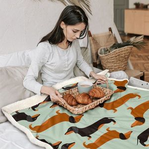 Dachshund Printed Sherpa Fleece Blanket 50*60 Inches Soft Warm Cozy Nap Blanket for Girls Adults Toddlers for Air Conditioning - Product Image 5