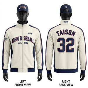 Mens Baseball Training Jacket 280 GSM Polyester <b>Fleece</b> Peach <b>Black</b> Shoulder Panels Embroidery Print Custom Logo - Product Image 4