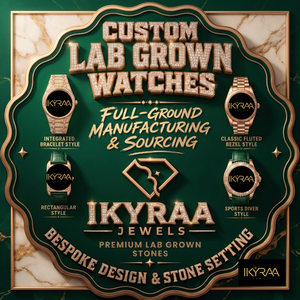 IKYRAA นาฬิกาเพชรปลูกในห้องปฏิบัติการผู้ชายสแตนเลสสตีลทรงกลมอนาล็อกควอตซ์คริสตัลแซฟไฟร์สไตล์ฮิปฮอปนาฬิกาหรูหรา - Product Image 3