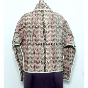 Vestes Kantha Tricotées Réversibles Vintage 100% Coton Écologiques Broderie Indienne Traditionnelle Couleurs Personnalisables Automne Haute Qualité - Product Image 5