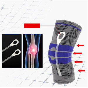 Blue And Black Knee Sleeve With Mesh Panel Elastic Support For <b>Men</b> Compression <b>Brace</b> - Product Image 5