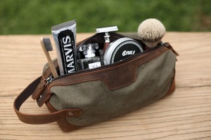 Bulk Custom Canvas Leather Dopp Kit Mens Travel Toiletry Bag Vintage Shaving <b>Case</b> Waterproof Cosmetic <b>Organizer</b> LCTB-0007B - Product Image 2