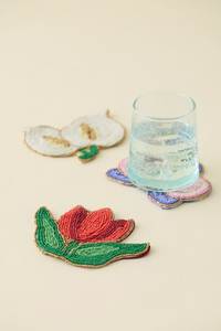 Elegant Decorative <b>Beaded</b> Embroidery <b>Coaster</b> with Fine Handmade Craftsmanship for Stylish Home Dining and Table Decoration - Product Image 2