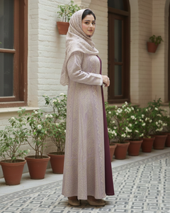 Luxury Embroidered Abaya Stole Set | Elegant European American Style Cardigan Beaded Caftan Evening Party Wear | Premium Four - Product Image 2