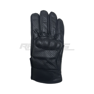 Gants de moto perforés en cuir véritable respirant pour la course, équipement de performance, gants de motard d'été à doigts complets - Product Image 2