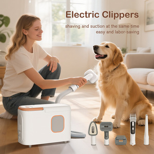 <b>Pet</b> Vacuum Grooming Kit With Clipper <b>Brush</b> Attachments For Cats And Dogs Rechargeable Plastic Indoor Use All Seasons - Product Image 2