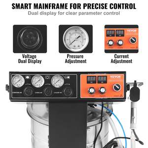 40 W 100KV Intérieur/Extérieur Système de revêtement électrostatique en poudre 50L Trémie de poudre 450 g/Min Machine Pistolet Trolley Base Coating - Product Image 5