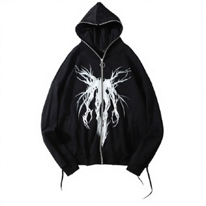 Custom Print Men's <b>Zip</b>-<b>up</b> Hoodie & Sweatshirt Unisex Lined Full Face Design Made of 100% Cotton Autumn Season - Product Image 4