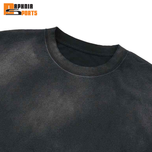 Wholesale 100% Cotton Acid Wash Oversized <b>Tshirt</b> 250Gsm Heavyweight T Shirt for Men Custom Sun Fade T Shirt Crewneck <b>Tshirt</b> - Product Image 3