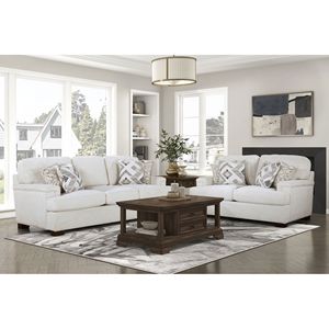 Eleganza moderna 1 pezzo crema di ciniglia tessuto Loveseat Comfort tappezzeria in legno massello cuscini decorativi per mobili soggiorno - Product Image 6