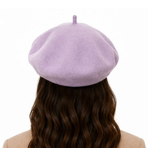 Elegant Merino Wool <b>Beret</b> Hat Warm Breathable Felt <b>Beret</b> with Modern Embroidery for Seasonal Fashion Wear - Product Image 6