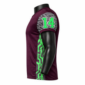 Maillot de football américain haut de gamme en tissu polyester respirant, anti-humidité, séchage rapide, coupe athlétique, sublimation personnalisée - Product Image 3