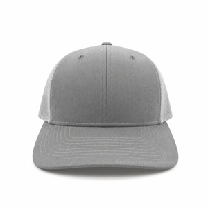 Sombreros de camionero lisos Tela de algodón 100% Tela OEM Personalizada Gris brezo/Blanco Sombreros de camionero Gorra deportiva - Product Image 1
