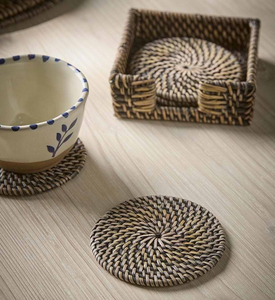 Newly Arrived Round Natural Rattan <b>Coasters</b> Tableware Vintage Brown Rattan <b>Tea</b> <b>coaster</b> in high quality - Product Image 3