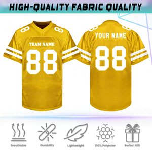 Camiseta de Fútbol Americano Unisex de Manga Corta, 100% Algodón, Antibacteriana, Verano, Alta Calidad, Servicio OEM, Gran Venta, Nuevo Diseño - Product Image 2