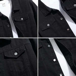 Veste en jean pour homme OEM 2024, veste décontractée pour l'automne, veste en jean à boutons, veste en jean oversize pour homme - Product Image 3