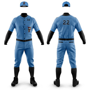 Uniforme de baseball personnalisé pour hommes, ensemble de pantalons en jersey gris et noir à rayures fines, respirant, en polyester, pour équipe adulte, numéroté 22 - Product Image 2