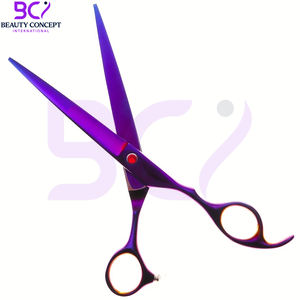 Ciseaux de coiffure professionnels de qualité salon, couleur violette, avec poignée confortable et vis de tension réglable pour une coupe parfaite à chaque fois. - Product Image 4