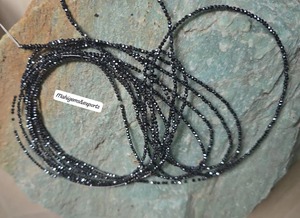 Cuentas facetadas redondas de moissanita negra de 2 mm a 2,50 mm - 120 pulgadas, cuentas hechas a mano al por mayor para la fabricación de joyería - Product Image 5